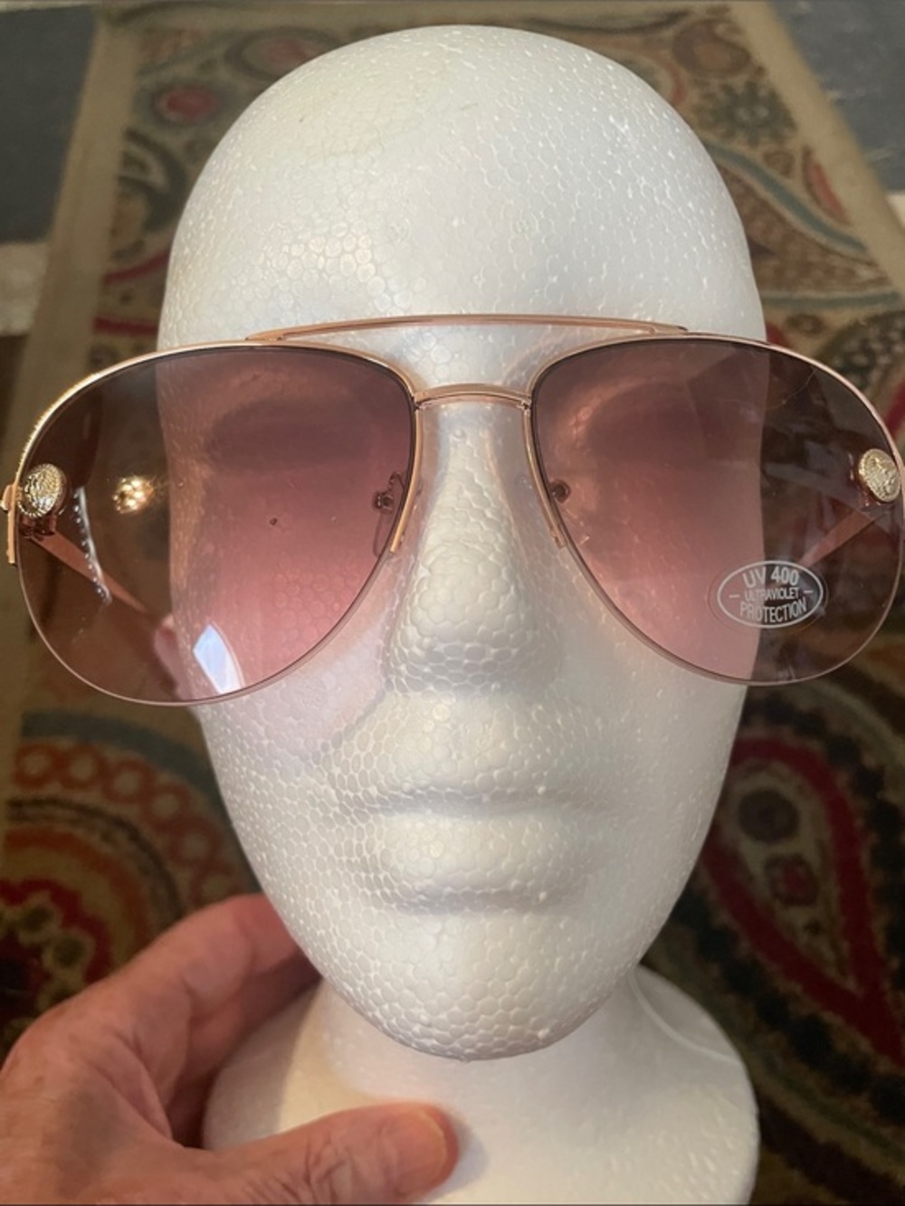 Women’s Pink Gradient Aviator Sunglasses - Rose Gold Frame